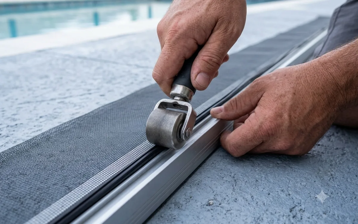 Pool Screen Panel Replacement on a Tampa pool enclosure